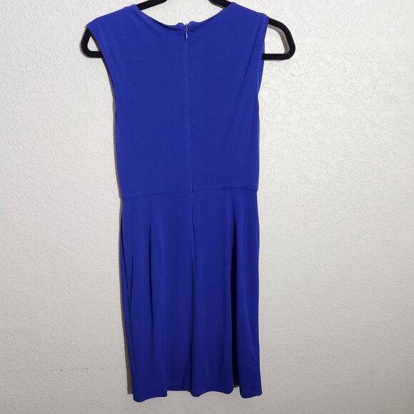 Suzi Chin For Maggy Dress Womens Size 6 Draped Royal Blue Sleeveless Formal - Picture 5 of 12